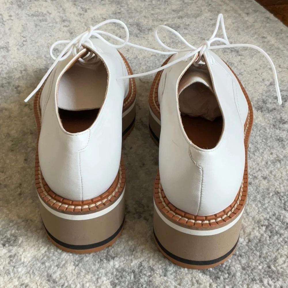 Clergerie Paris BROOK derbies, white lambskin NWOT - Picture 7 of 13